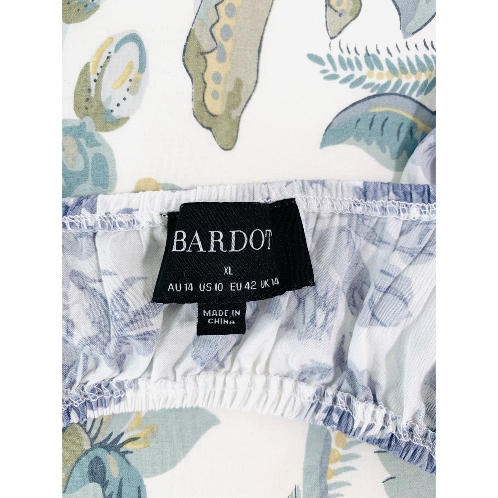 Bardot Eden Mini‎ Dress XL Lilac Blue Floral Side Cutouts Coquette BabyDoll Boho - Picture 11 of 16
